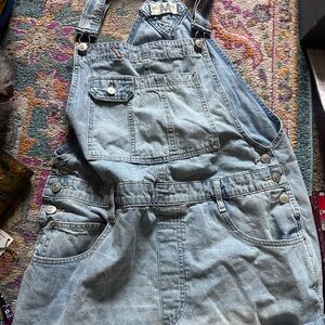 We The Free Light Blue Denim Overalls people